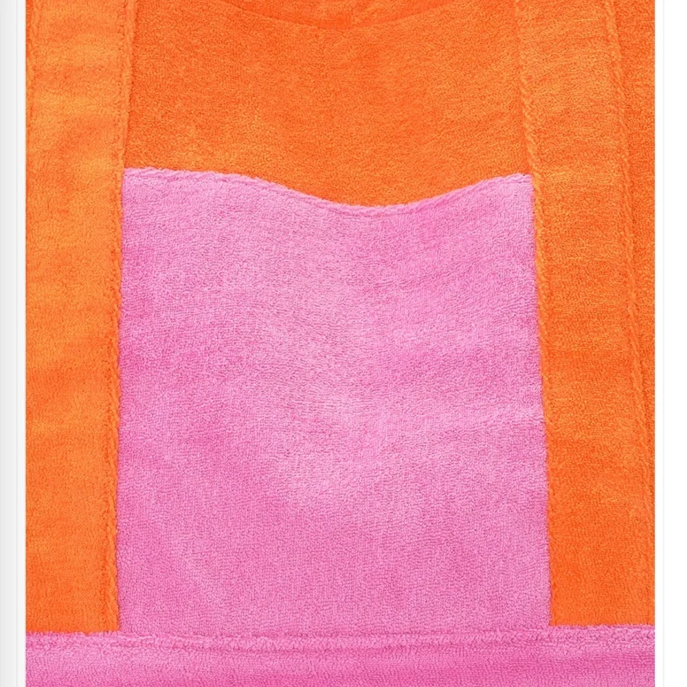 Echo Terry Rocker Large‎ Beach Tote Bag Orange Pink Color-Blocked Casual Roomy - Picture 4 of 12